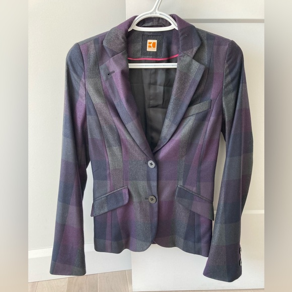 Boss Orange plaid blazer/jacket - purple/grey - size 0 - Picture 2 of 13
